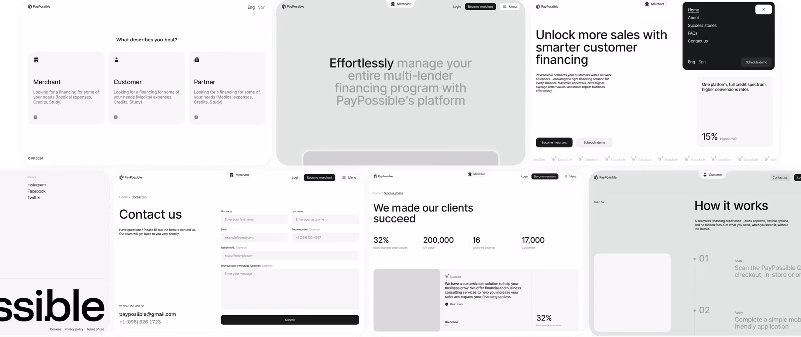 PayPossible wireframes