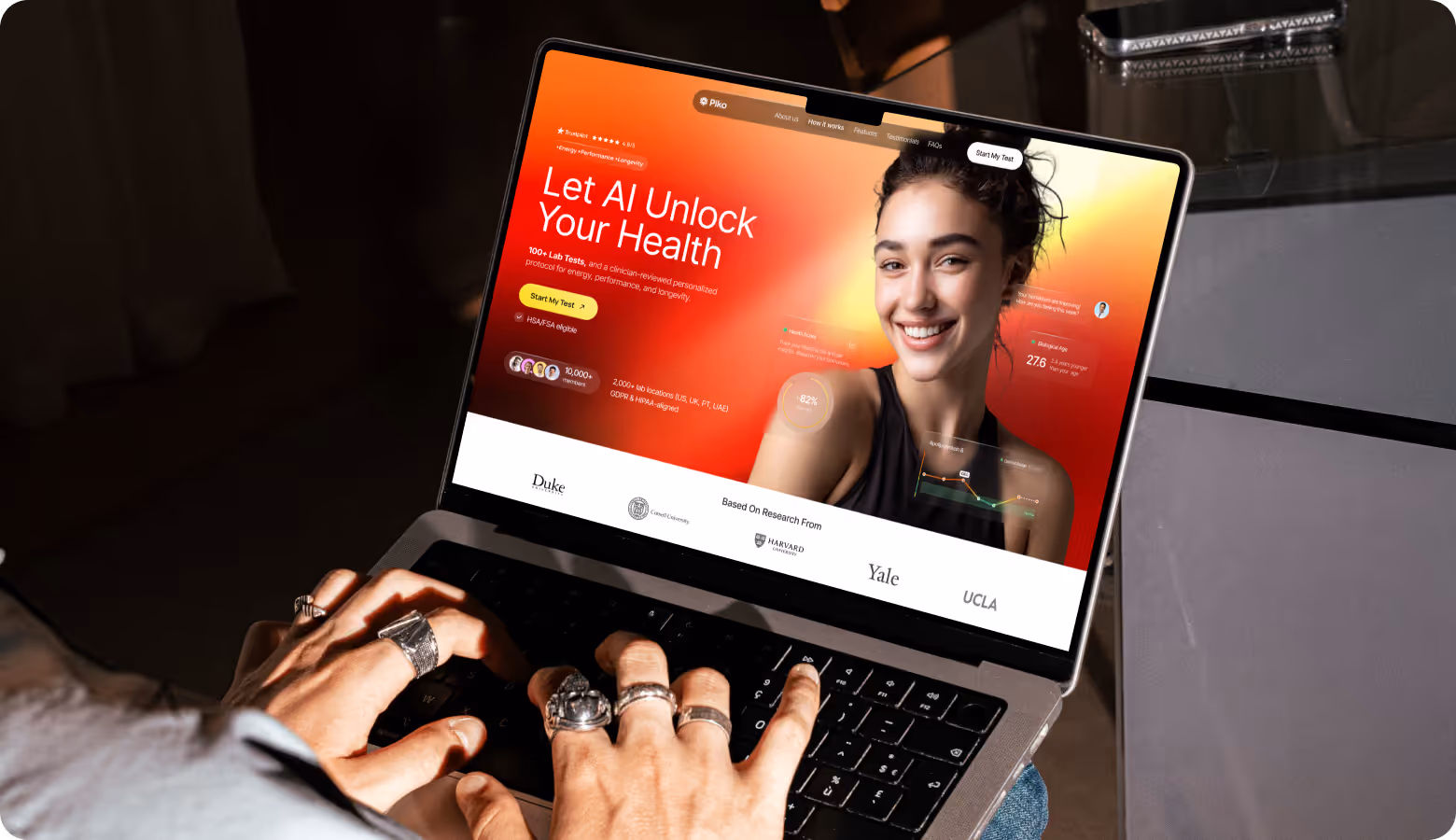 Piko Health landing page layouts